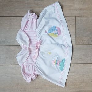 Gorgeous Vintage Baby Dress/Shirt Size 6-9m with silky appliques